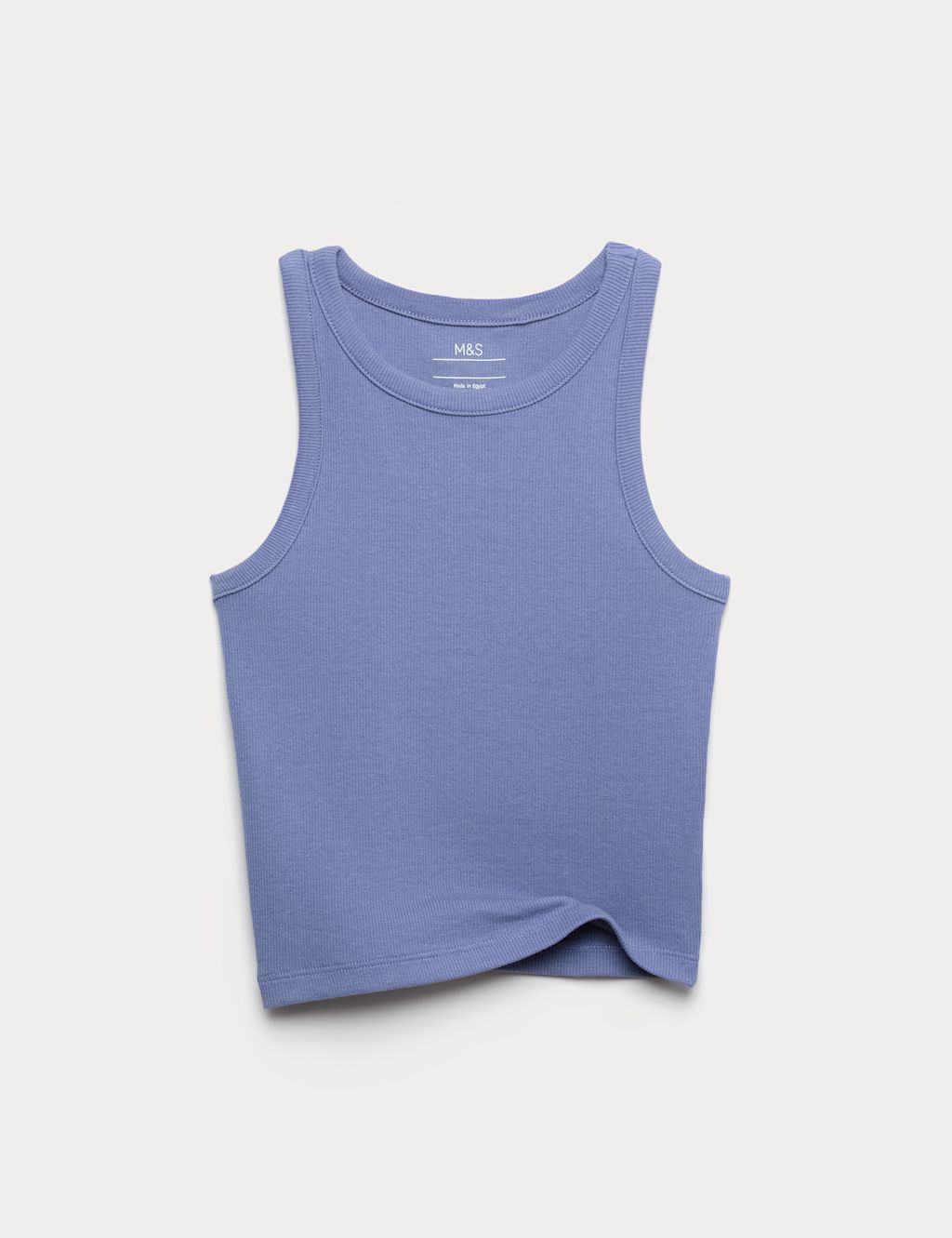 M&S Cotton Rich Vest Top (6-16 Yrs) - 10-11 Years - Slate Blue, Slate Blue