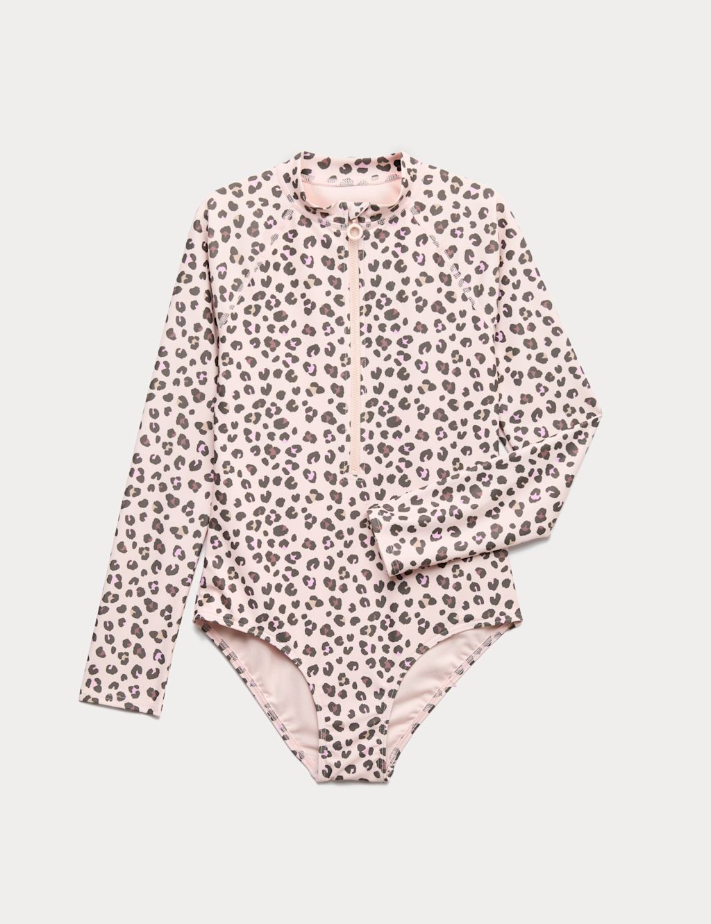 M&S Leopard Long Sleeve Swimsuit (6-16 Yrs) - 10-11 Years - Multi, Multi