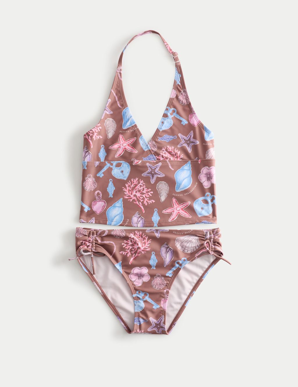 M&S 2 Piece Tankini (6-16 Yrs) - 10-11 Years - Brown Mix, Brown Mix