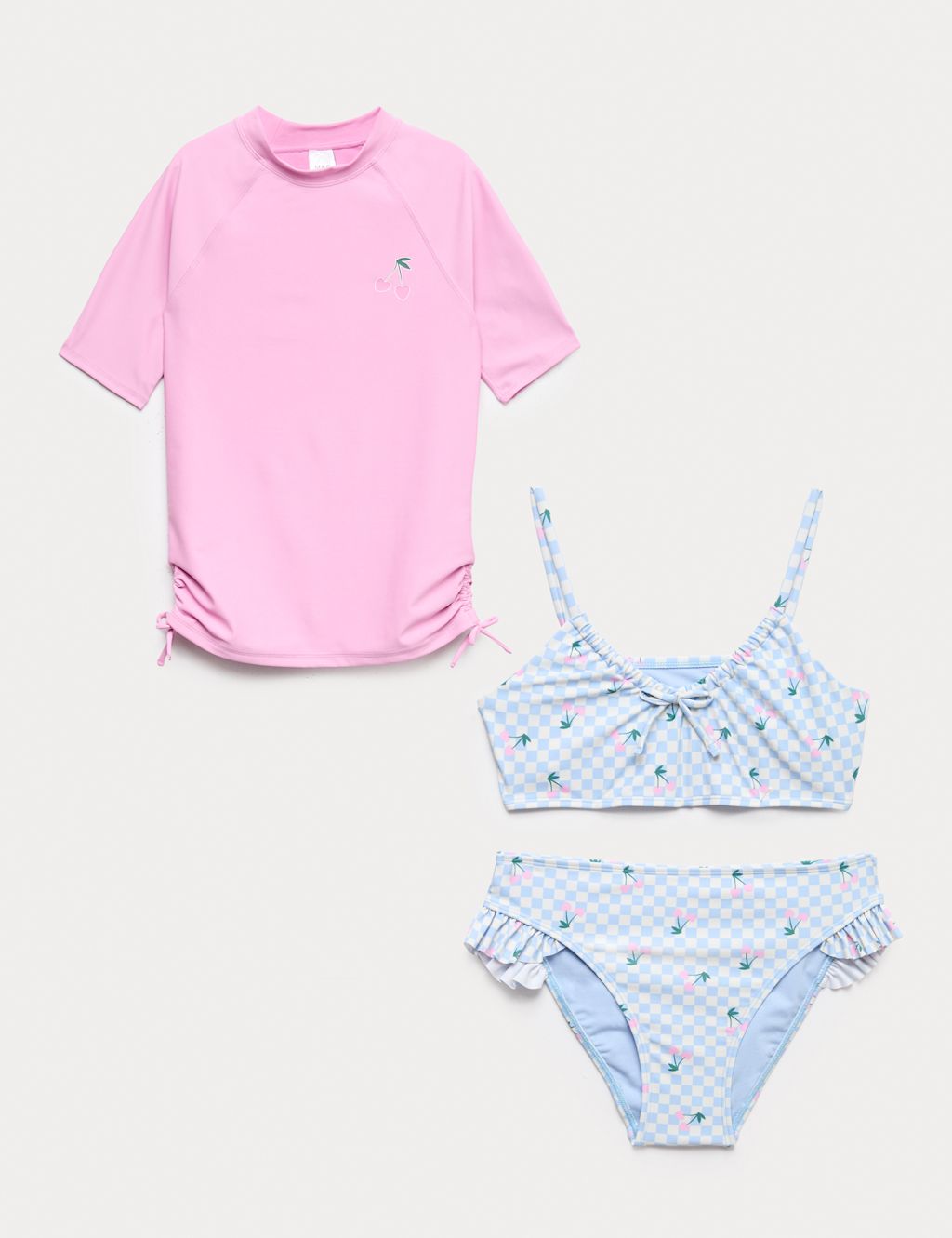 M&S 3pc Cherry Swim Set (6-16 Yrs) - 10-11 Years - Multi, Multi