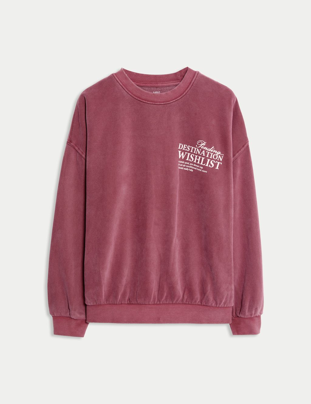M&S Cotton Rich City Graphic Sweatshirt (6-16 Yrs) - 8-9 Y - Claret, Claret