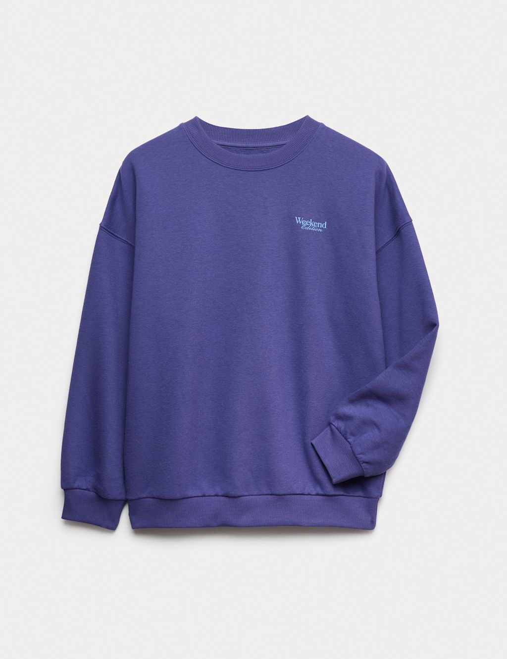 M&S Cotton Rich Sweatshirt (6-16 Yrs) - 10-11 - Purple, Purple