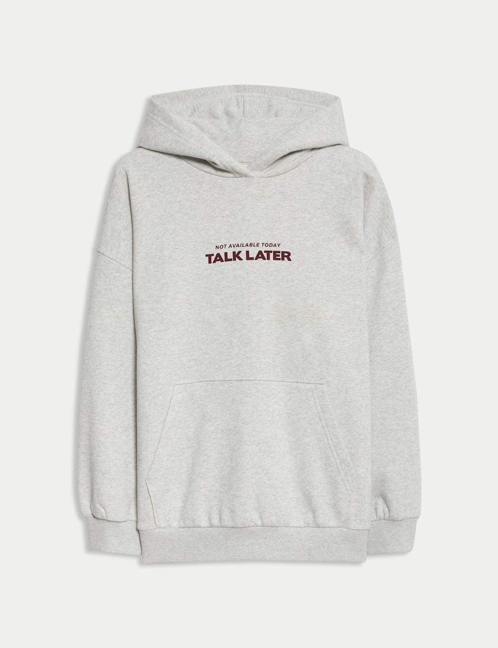 M&S Cotton Rich Graphic Hoodie (6-16 Yrs) - 10-11 - Light Grey, Light Grey