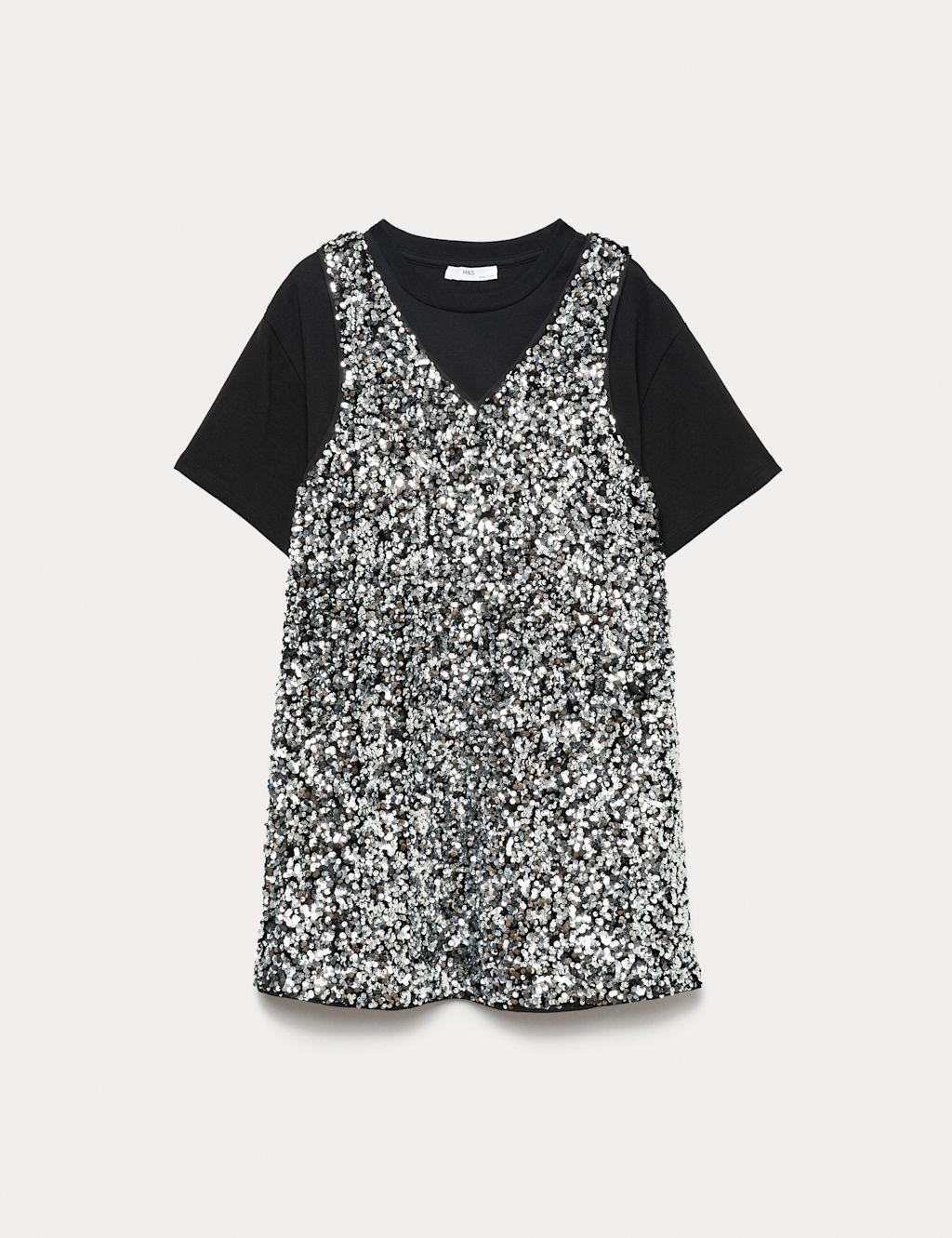 M&S Sequin Dress (6-16 Yrs) - 10-11 - Black, Black