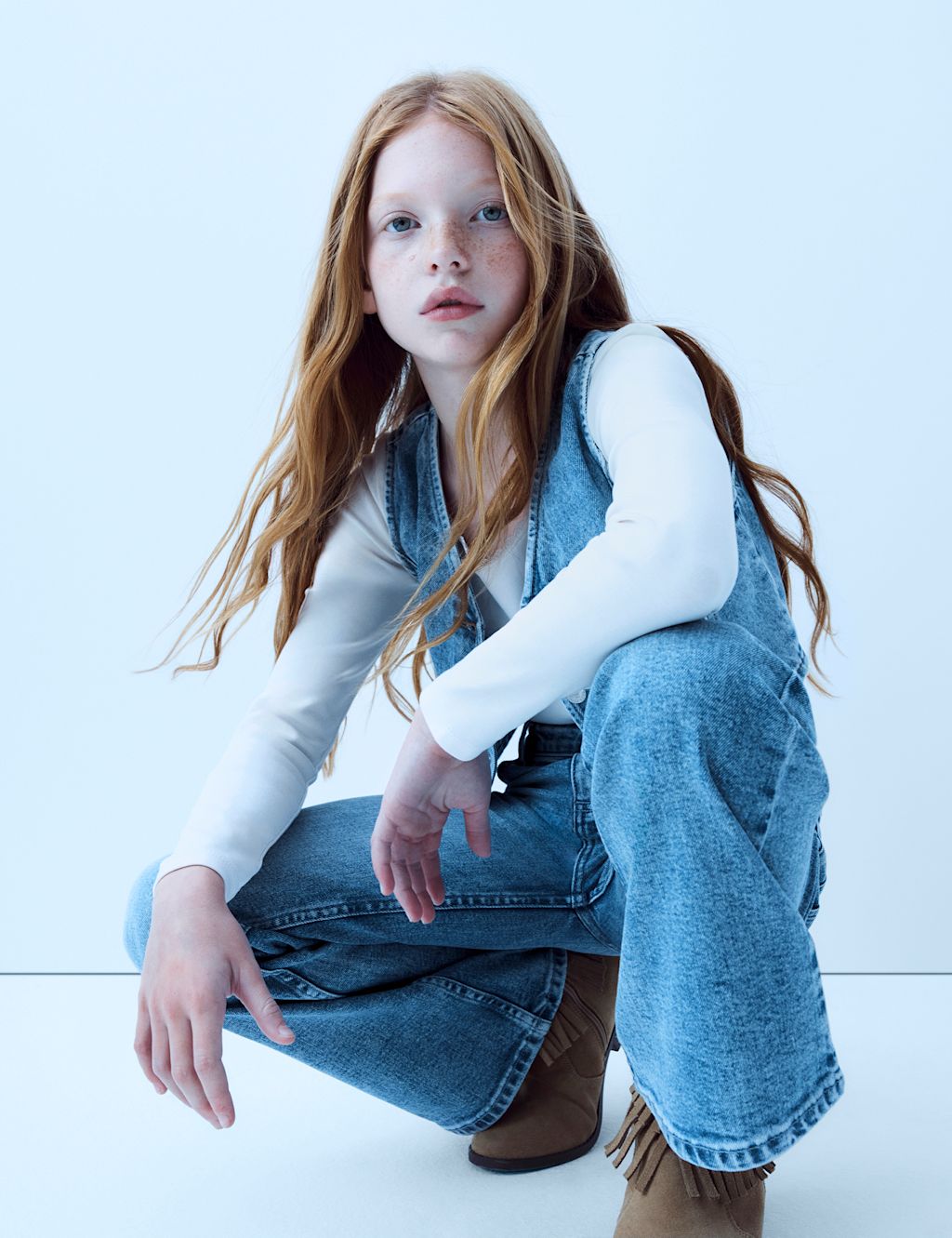 M&S Denim Kickflare Jeans (6-16 Yrs) - 10-11 Years, Denim