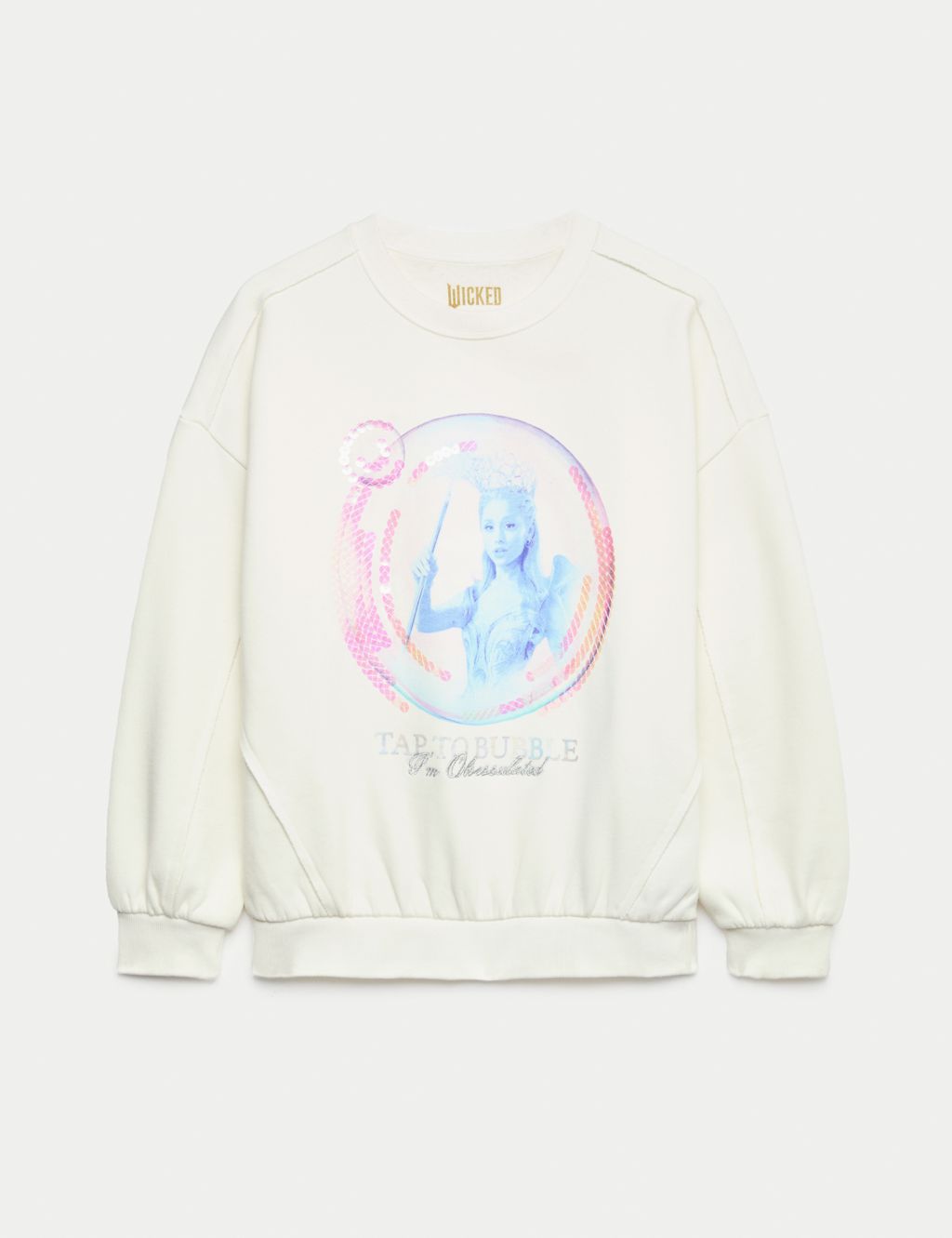 M&S Cotton Rich Wicked™ Graphic Sweatshirt (6-16 Yrs) - 8-9 Y - Ecru, Ecru