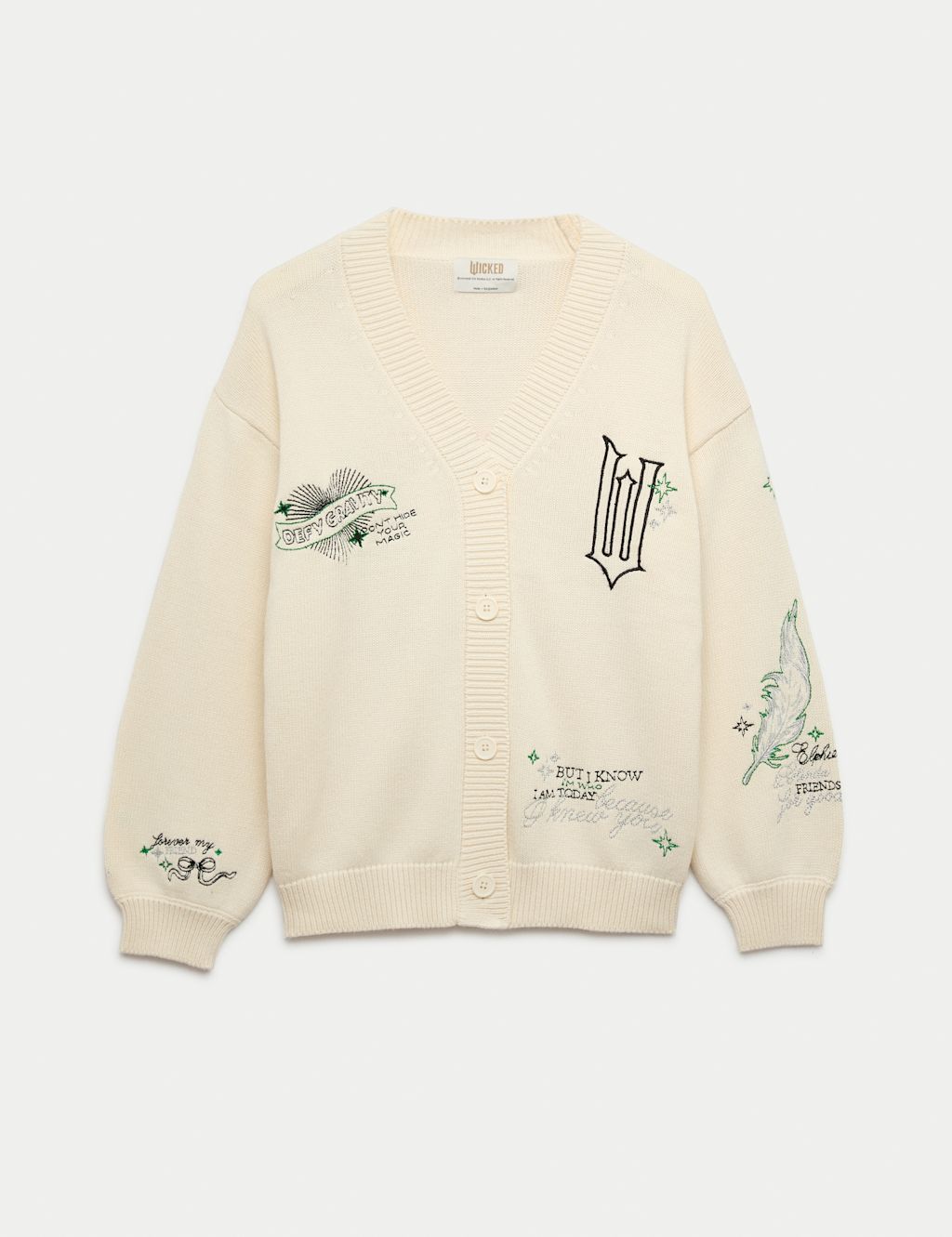 M&S Cotton Rich Wicked™ Cardigan (6-16 Yrs) - 6-7 Y - Ecru, Ecru