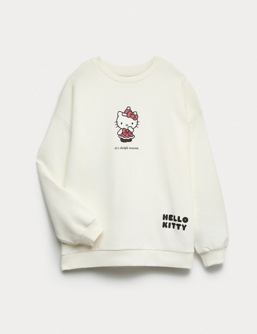 M&S Pure Cotton Hello Kitty™ Sweatshirt (6-16 Yrs) - 10-11 - Ivory, Ivory