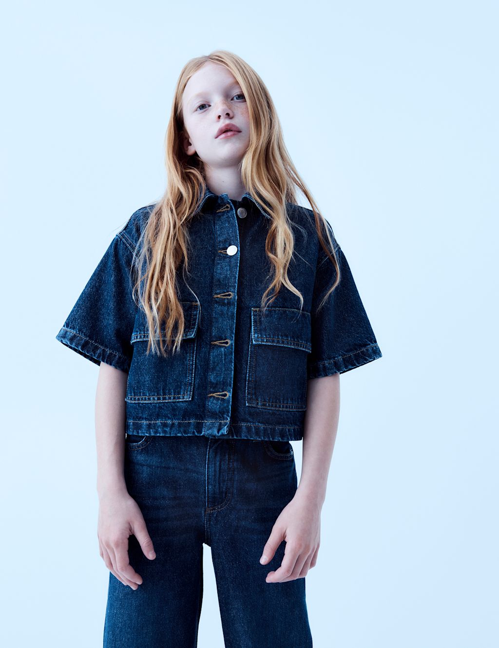 M&S Denim Shirt (6-16 Yrs) - 10-11 Years, Denim