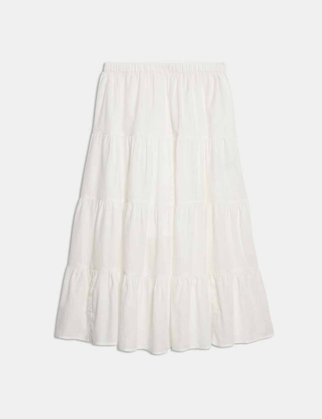 M&S Pure Cotton Maxi Skirt (6-16 Yrs) - 10-11 - White, White