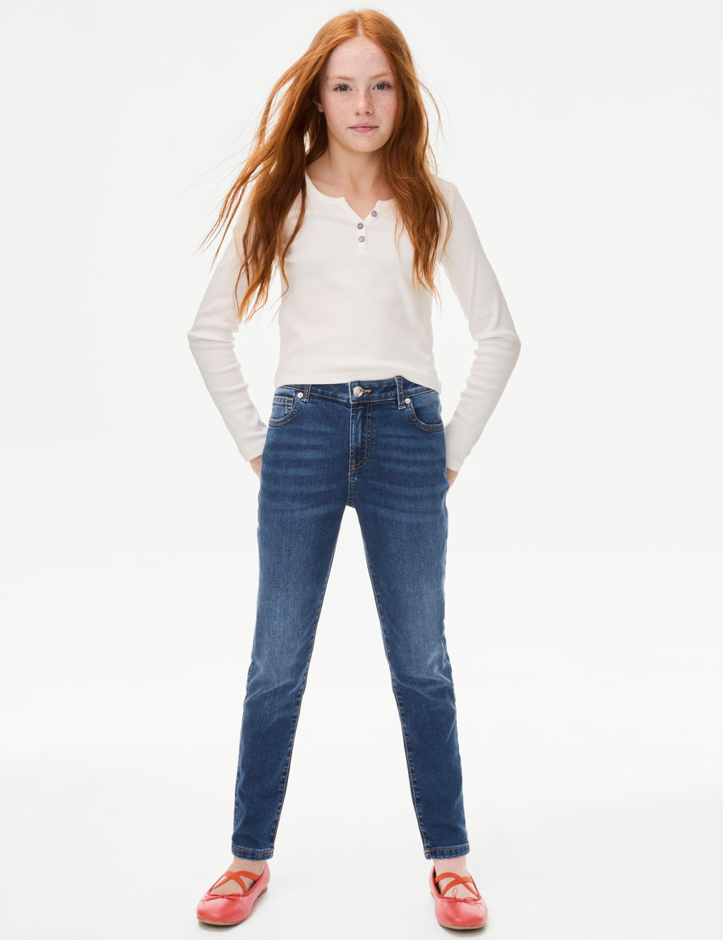 M&S Skinny Denim Jeans (6-16 Yrs) - 10-11, Denim