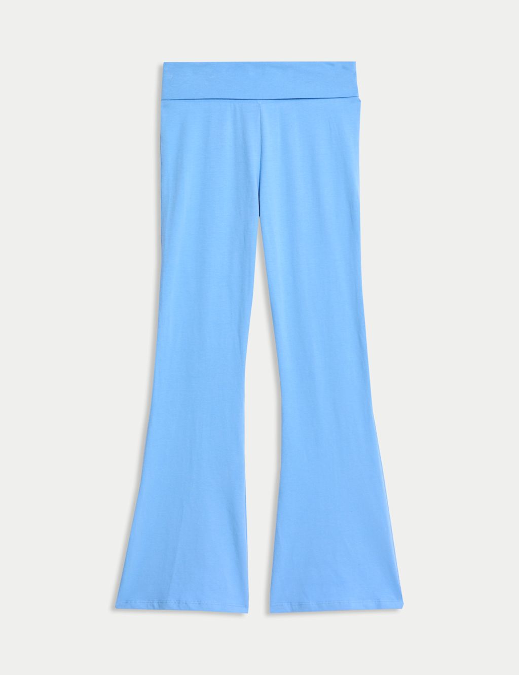 M&S Cotton Rich Flared Leggings (6-16 Yrs) - 11-12 - Light Blue, Light Blue