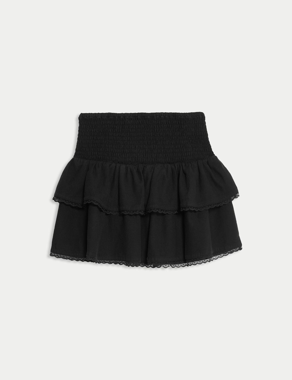 M&S Pure Cotton Mini Rara Skirt (6-16 Yrs) - 14-15 - Black, Black
