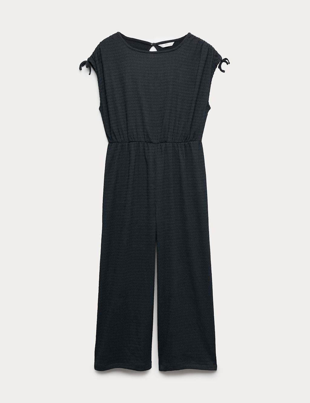 M&S Floral Crinkle Wide Leg Jumpsuit (6-16 Yrs) - 10-11 Years - Black, Black