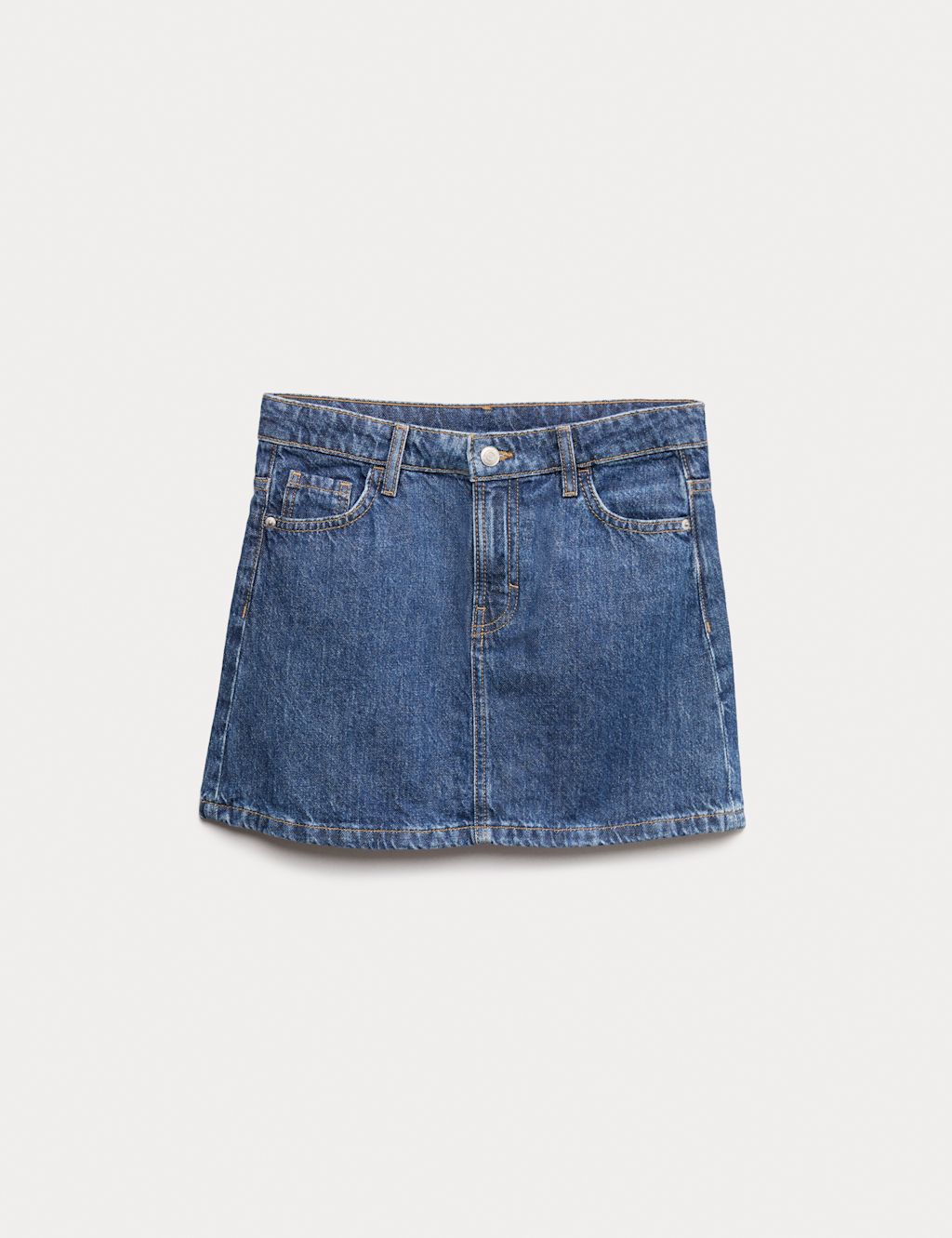 M&S Denim Mini Skirt (2-16 Yrs) - 3-4 Y, Denim