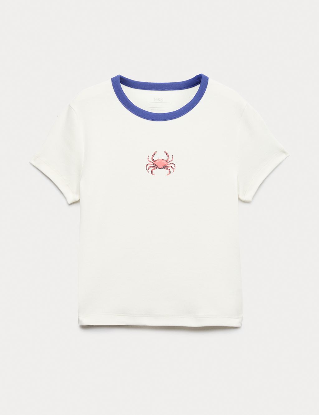 M&S Cotton Rich Crab Graphic T-Shirt (6-16 Yrs) - 10-11 Years - Ivory, Ivory