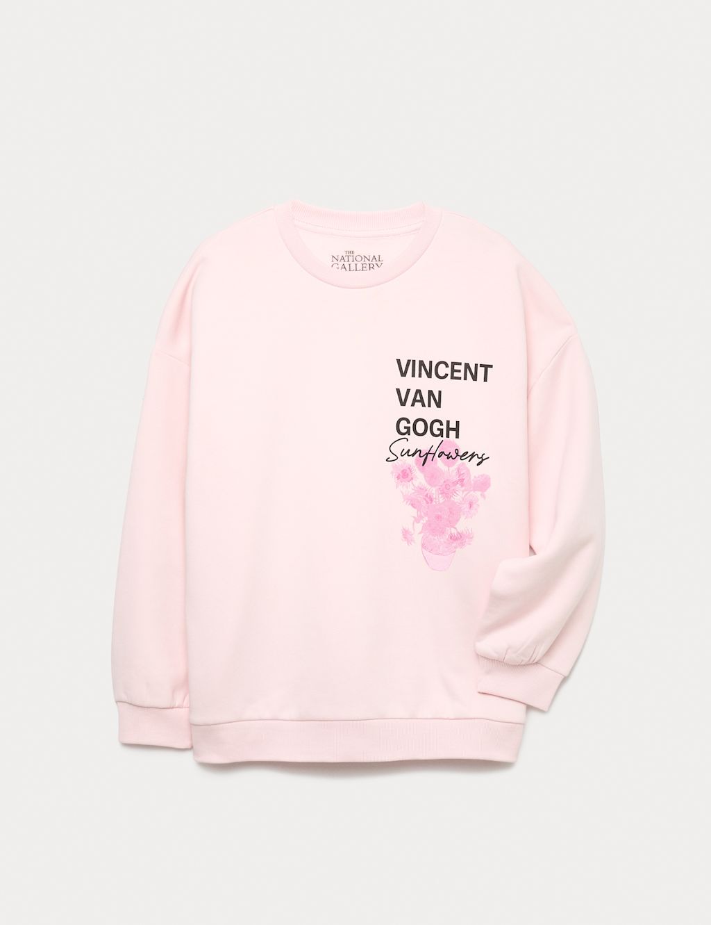 M&S Pure Cotton National Gallery Sweatshirt (6-16 Yrs) - 8-9 Y - Pink, Pink