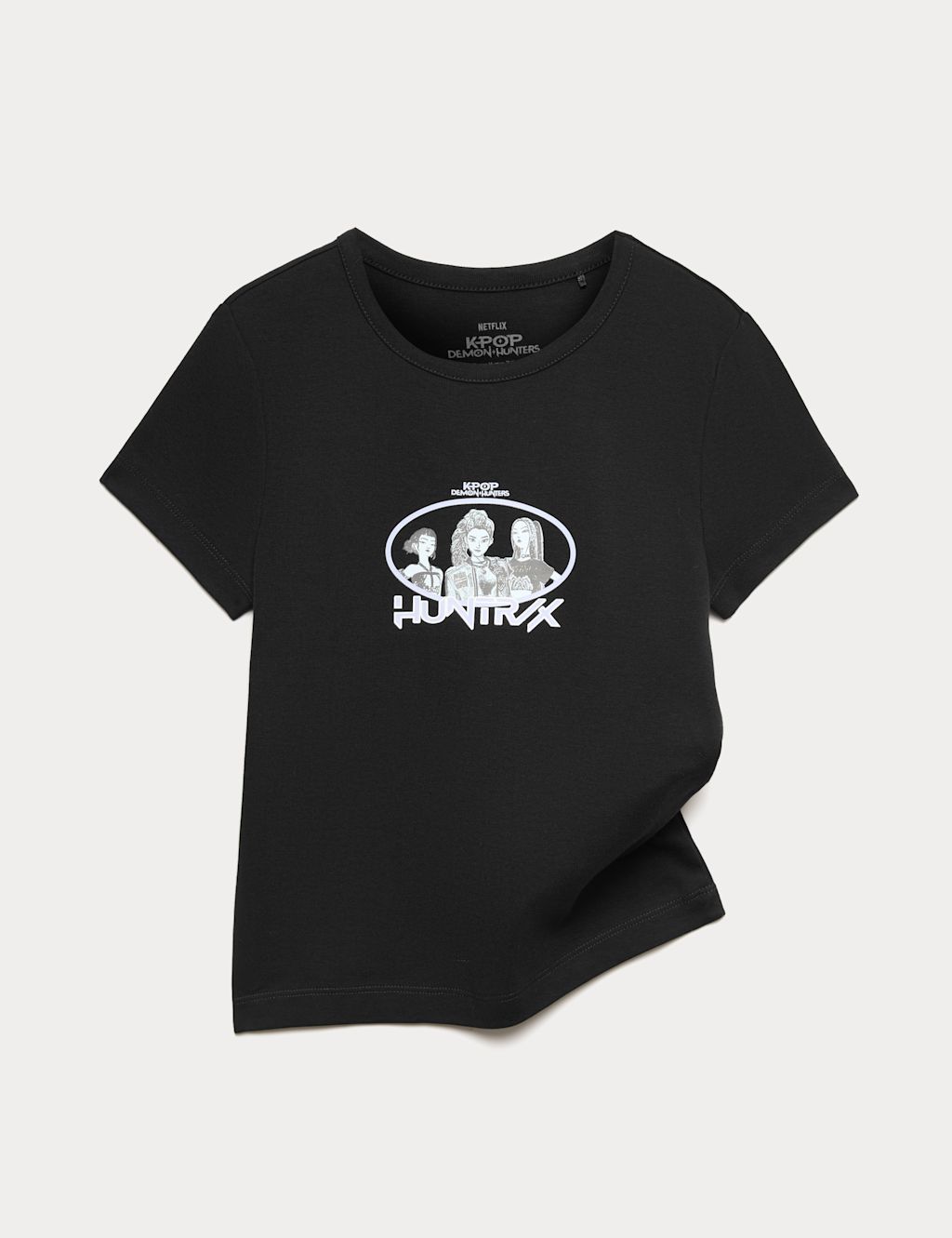 M&S K-Pop Demon Hunters&trade; Graphic Baby T-Shirt (6-16 Yrs) - 10-11 Years - Black, Black