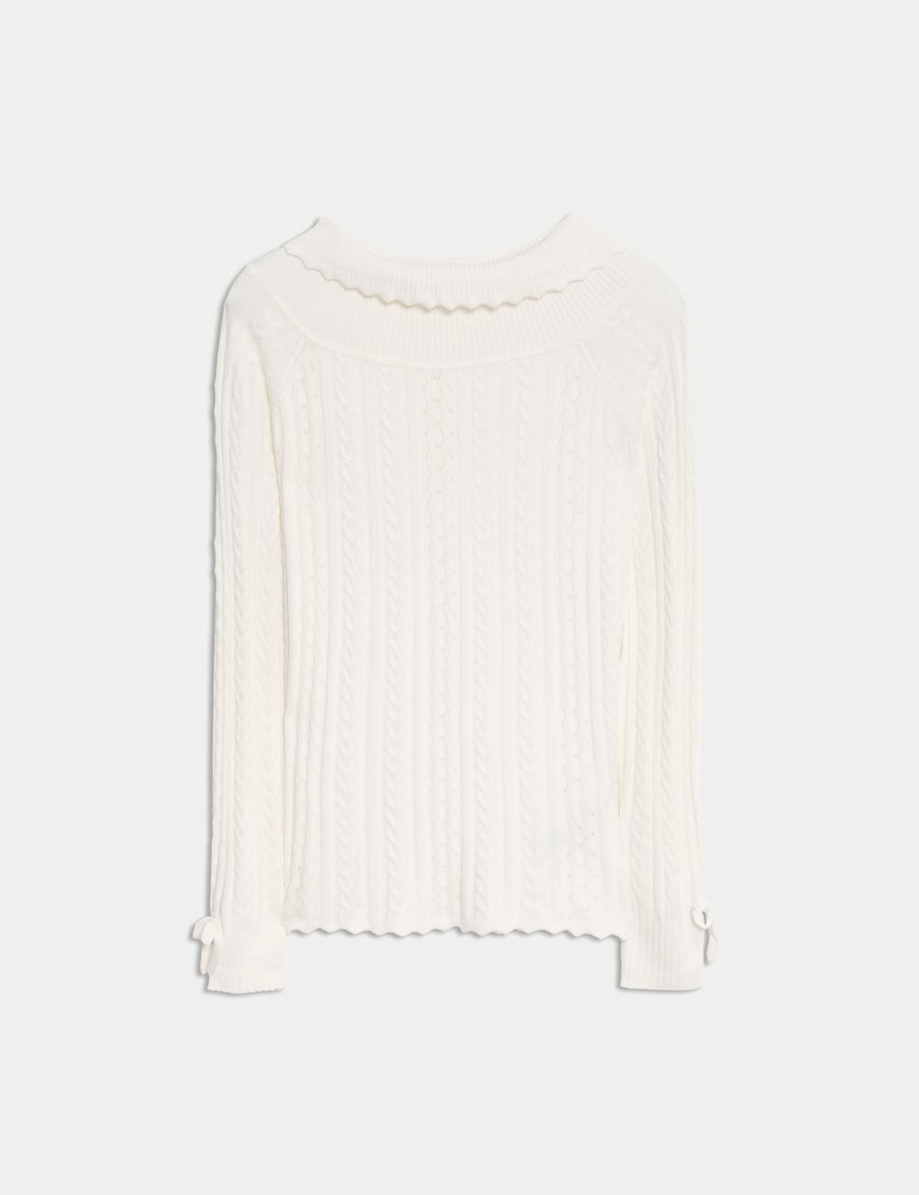 M&S Knitted Bardot Top (6-16 Yrs) - 11-12 - Ecru, Ecru
