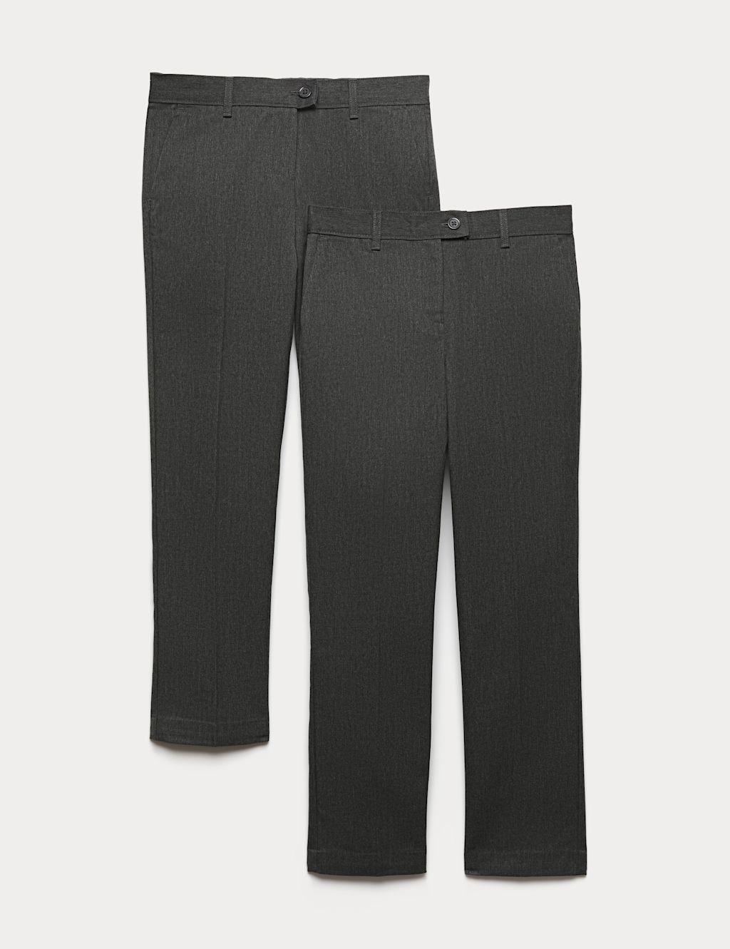 M&S 2 Pack Girls Slim Leg School Trousers (2-18 Yrs) - 12-13 Years - Grey, Grey