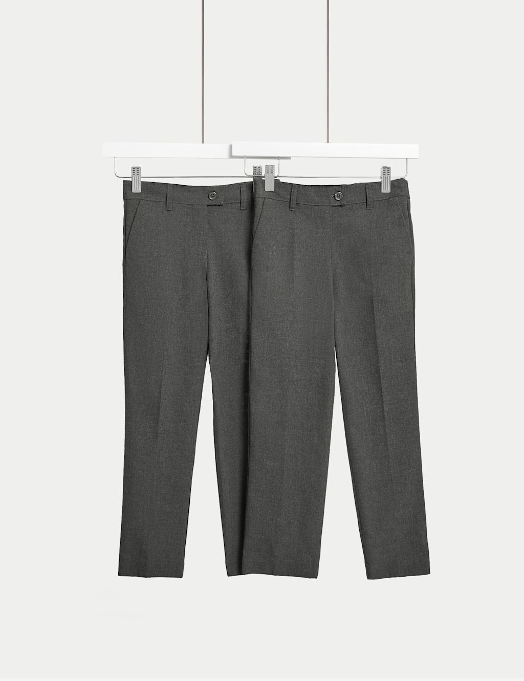 M&S Girls 2 Pack Slim Leg School Trousers ( 2-18 Yrs) - 17-18 - Grey, Grey