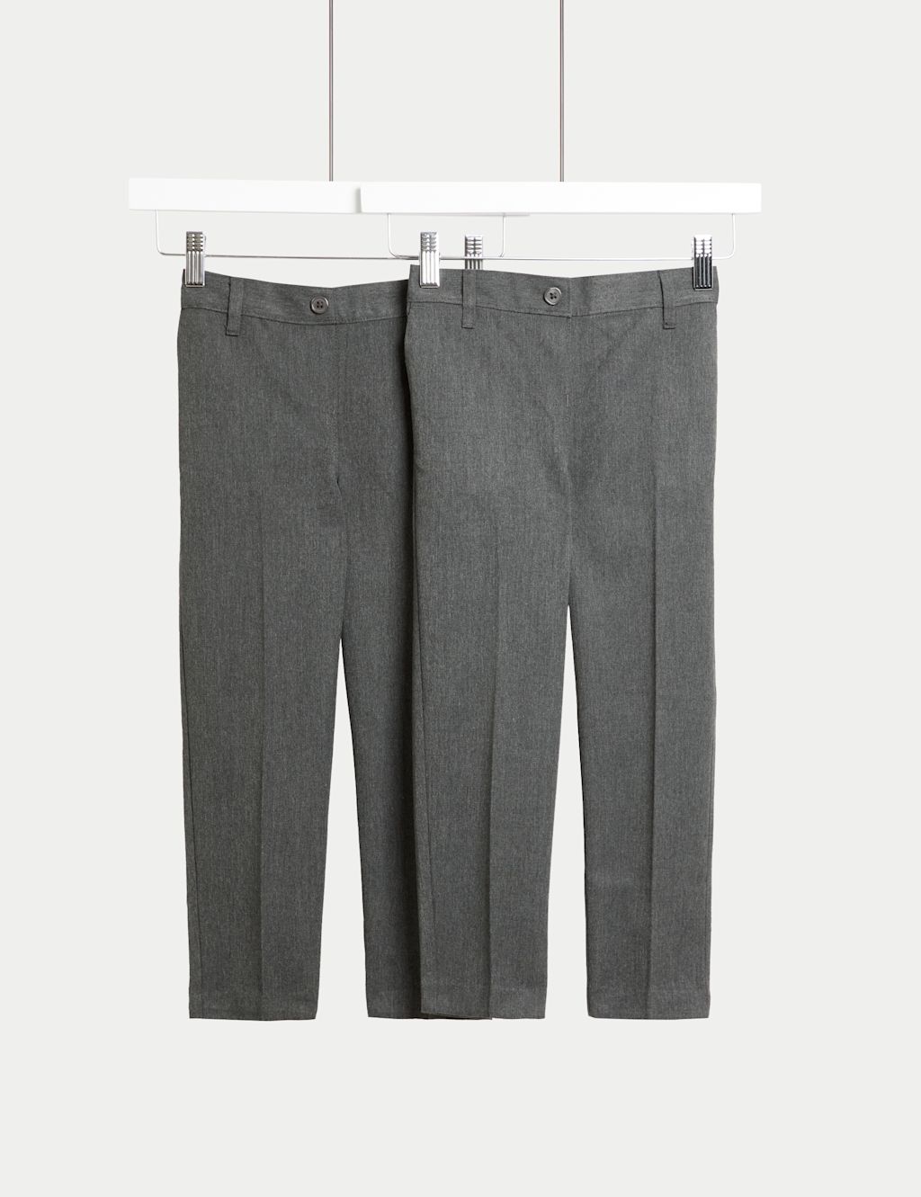 M&S 2 Pack Girls Regular Leg Trousers (2-18 Yrs) - 10-11 - Grey, Grey
