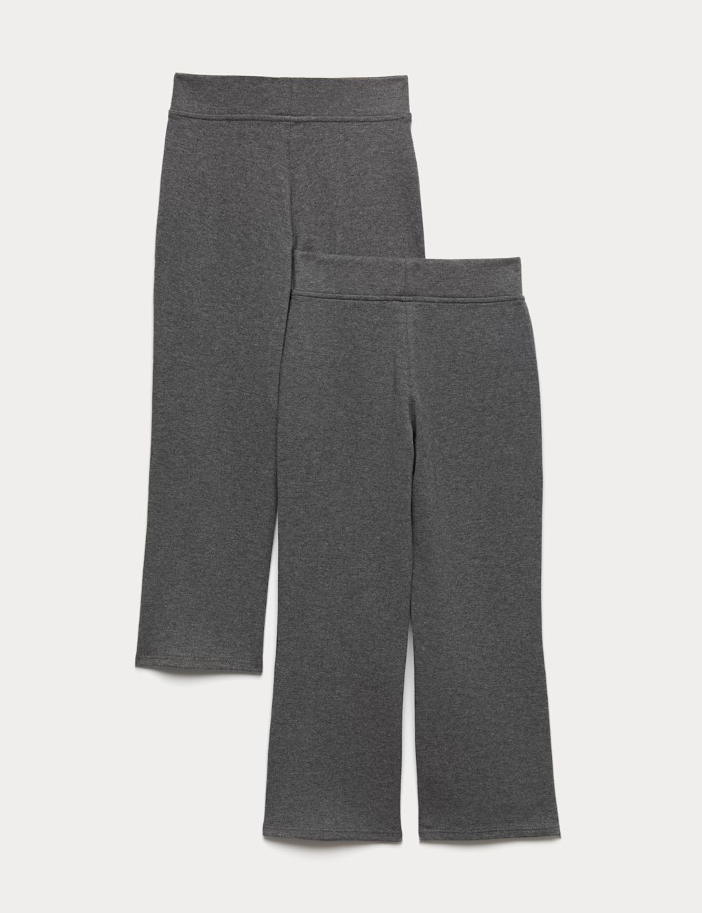 M&S 2 Pack Girls Cotton Blend Knitted Trousers (2-18 Yrs) - 12-13 Years - Grey, Grey