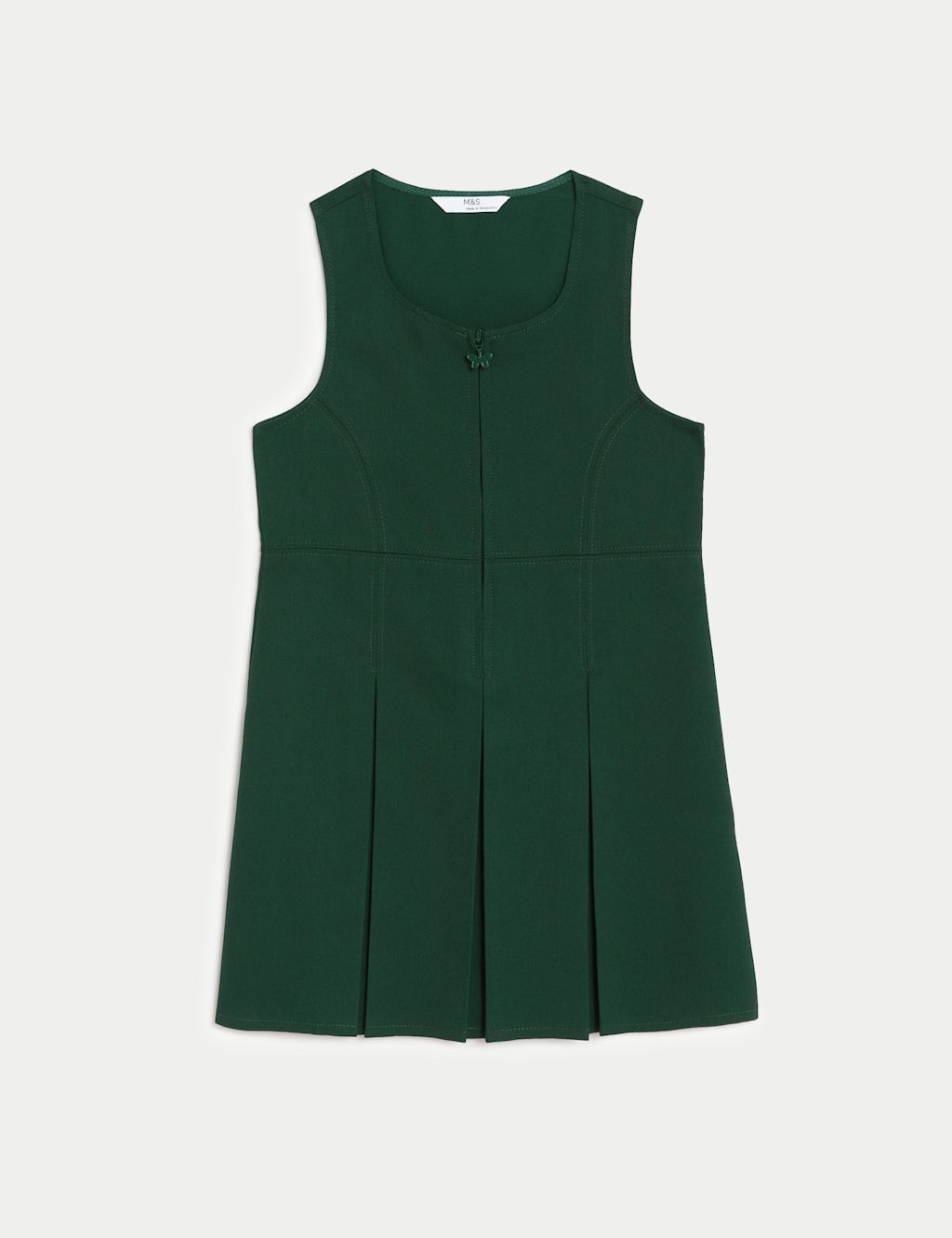 M&S Girls Pleated School Pinafore (2-12 Yrs) - 10-11 Years - Bottle Green, Bottle Green
