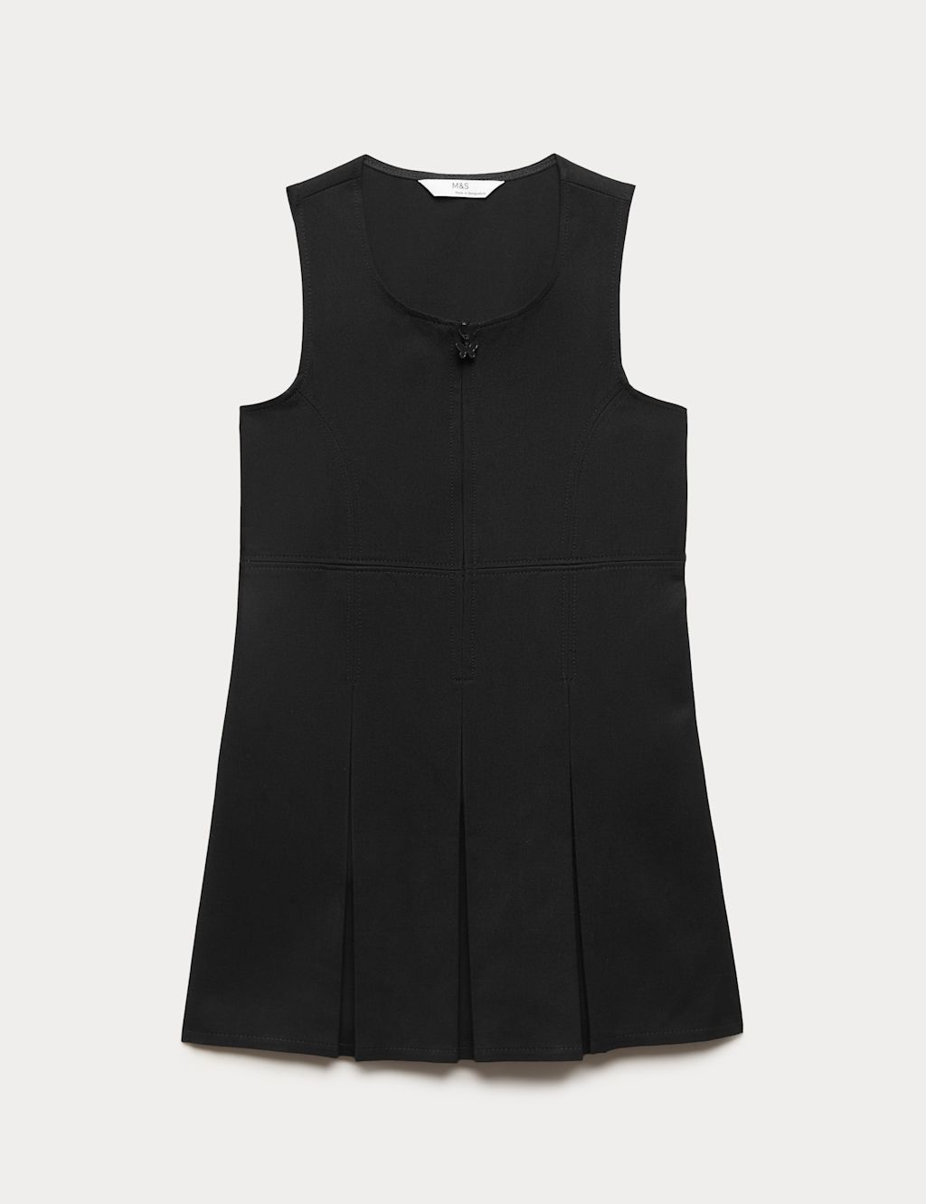 M&S Girls Pleated School Pinafore (2-12 Yrs) - 3-4 Years - Black, Black
