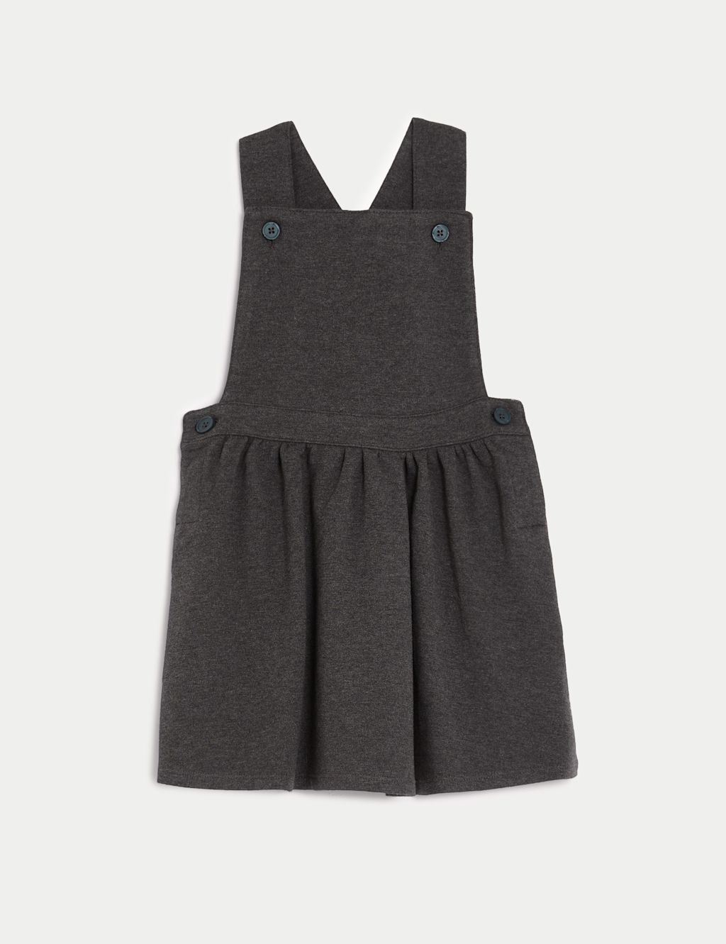 M&S Girls Jersey School Pinafore (2-12 Yrs) - 10-11 Years - Grey, Grey