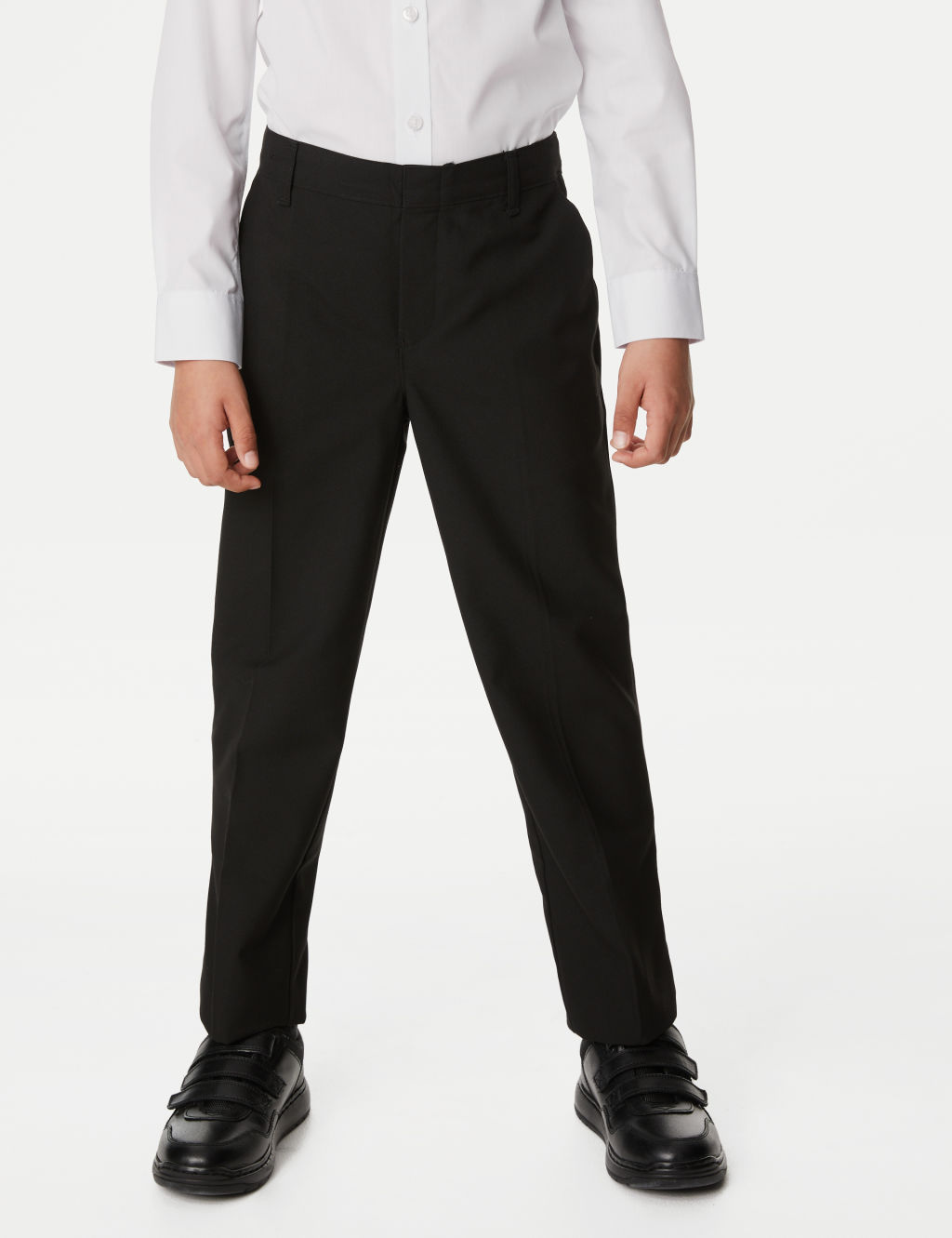 M&S 2 Pack Boys Easy Dressing School Trousers (3-18 Yrs) - 14-15 - Black, Black