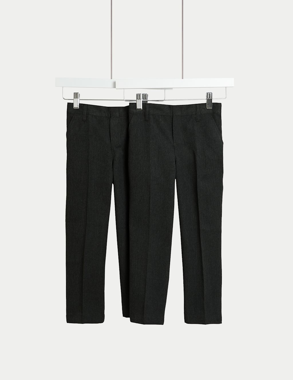 M&S 2 Pack Boys Easy Dressing School Trousers (3-18 Yrs) - 12-13 - Black, Black