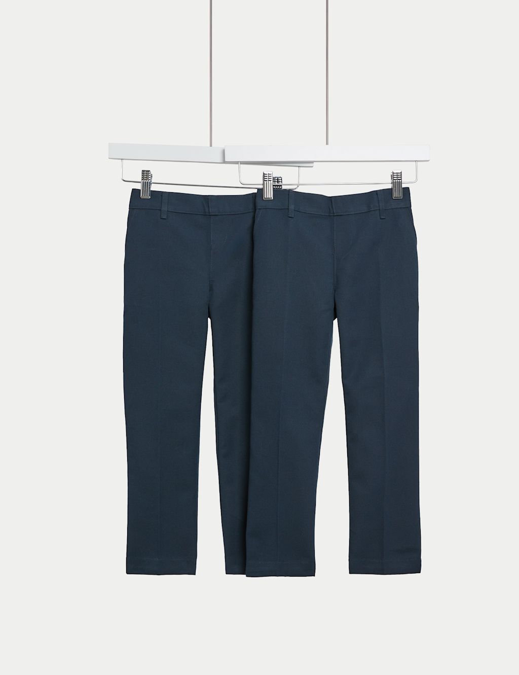 M&S 2 Pack Boys Regular Leg School Trousers (2-18 Yrs) - 10-11 - Navy, Navy