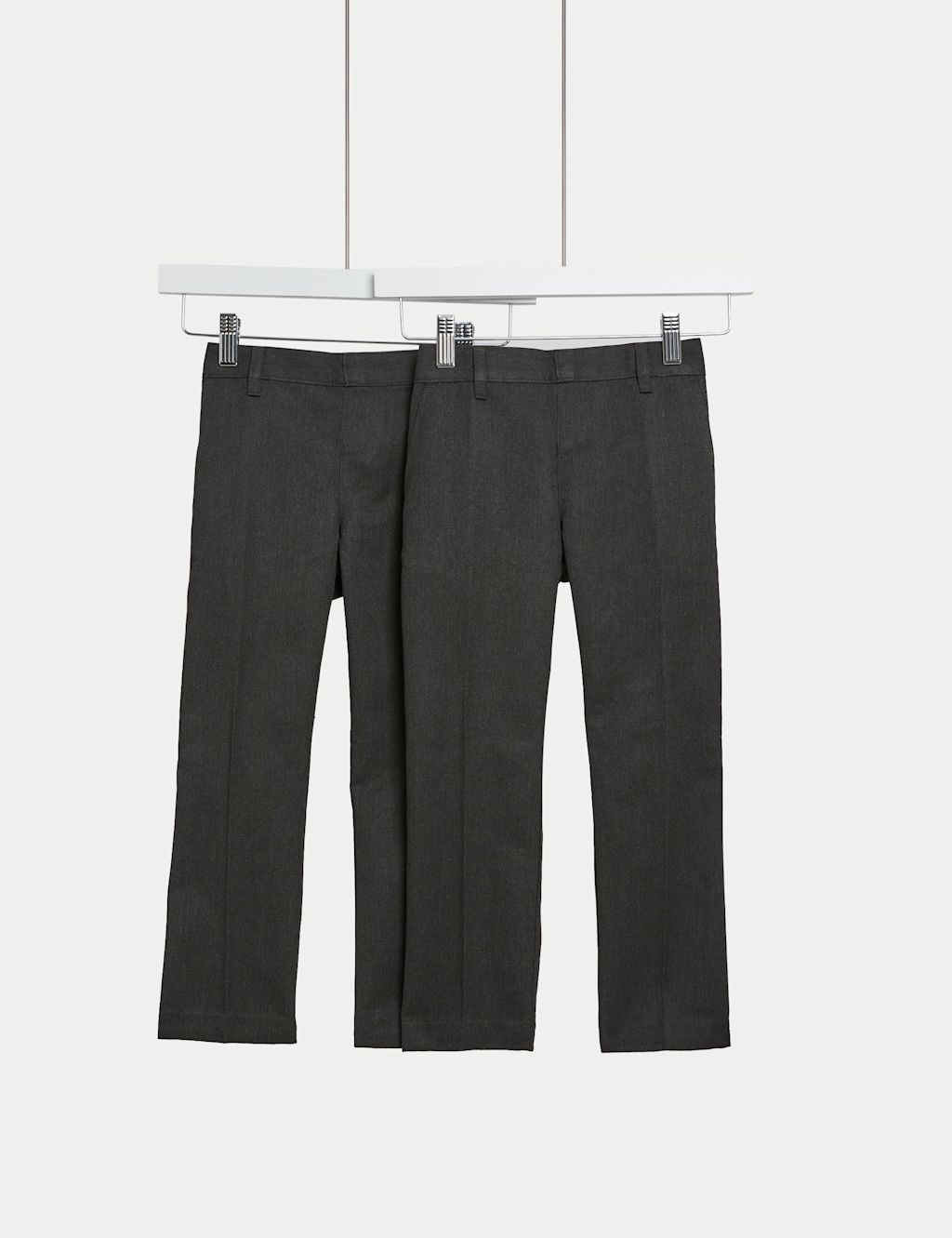 M&S 2 Pack Boys Regular Leg School Trousers (2-18 Yrs) - 10-11 - Charcoal, Charcoal
