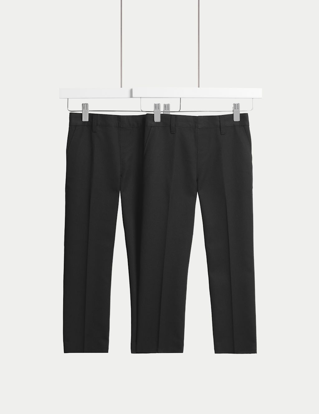 M&S 2 Pack Boys Regular Leg School Trousers (2-18 Yrs) - 15-16 - Black, Black