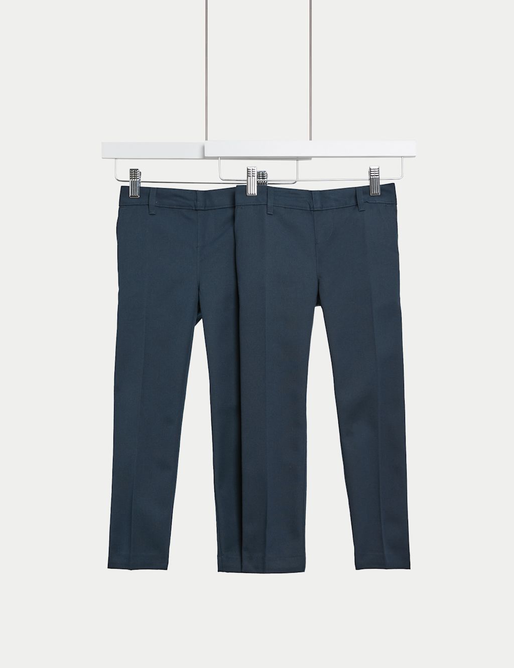 M&S 2 Pack Boys Slim Leg School Trousers (2-18 Yrs) - 13-14 - Navy, Navy