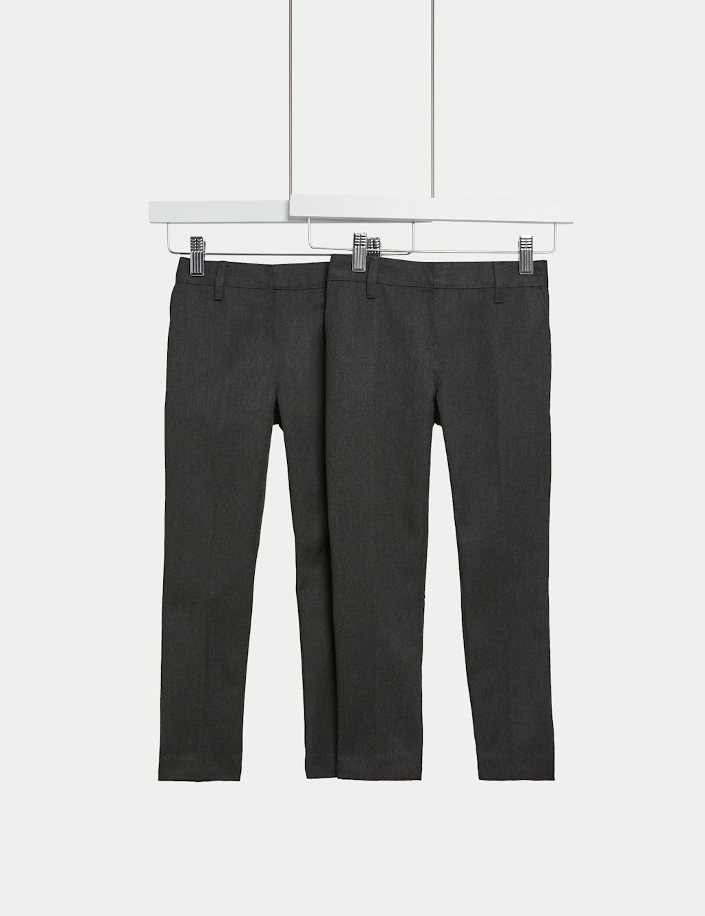 M&S 2 Pack Boys Skinny Leg School Trousers (2-18 Yrs) - 14-15 - Charcoal, Charcoal