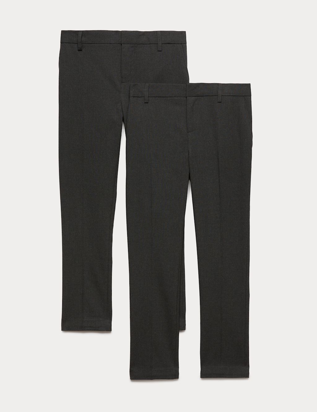 M&S 2 Pack Boys Super Skinny Leg School Trousers (2-18 Yrs) - 17-18 Years - Charcoal, Charcoal