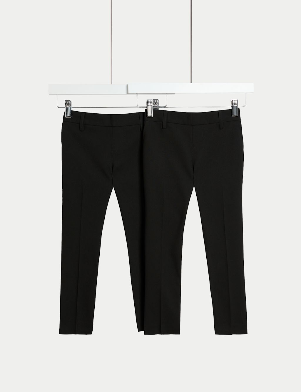M&S 2 Pack Boys Skinny Leg Stretch Trousers (2-18 Yrs) - 10-11 - Black, Black