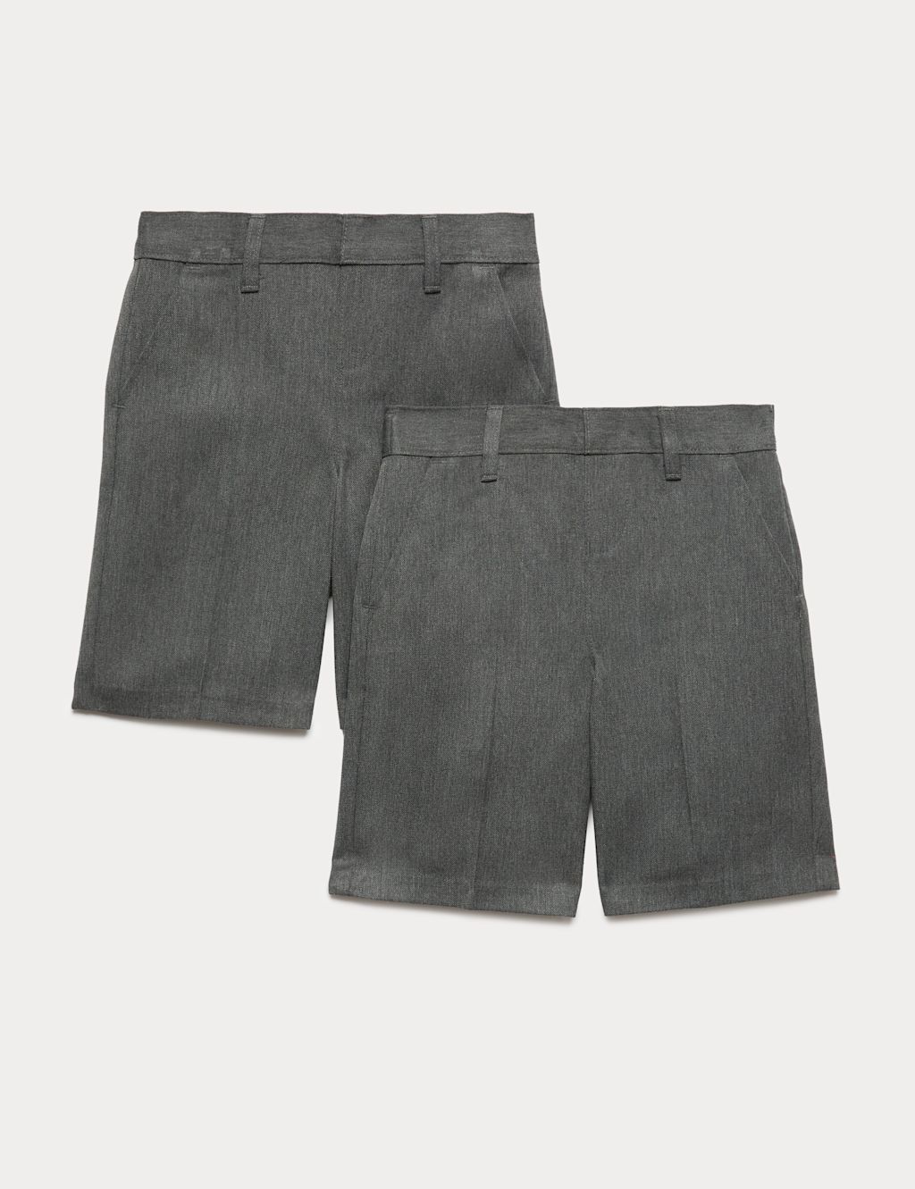 M&S 2 Pack Boys Regular Leg School Shorts (2-15 Yrs) - 10-11 Years - Grey, Grey