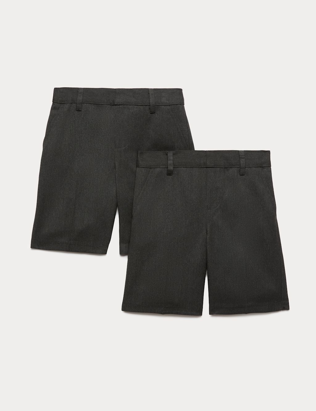 M&S 2 Pack Boys Regular Leg School Shorts (2-15 Yrs) - 10-11 Years - Charcoal, Charcoal