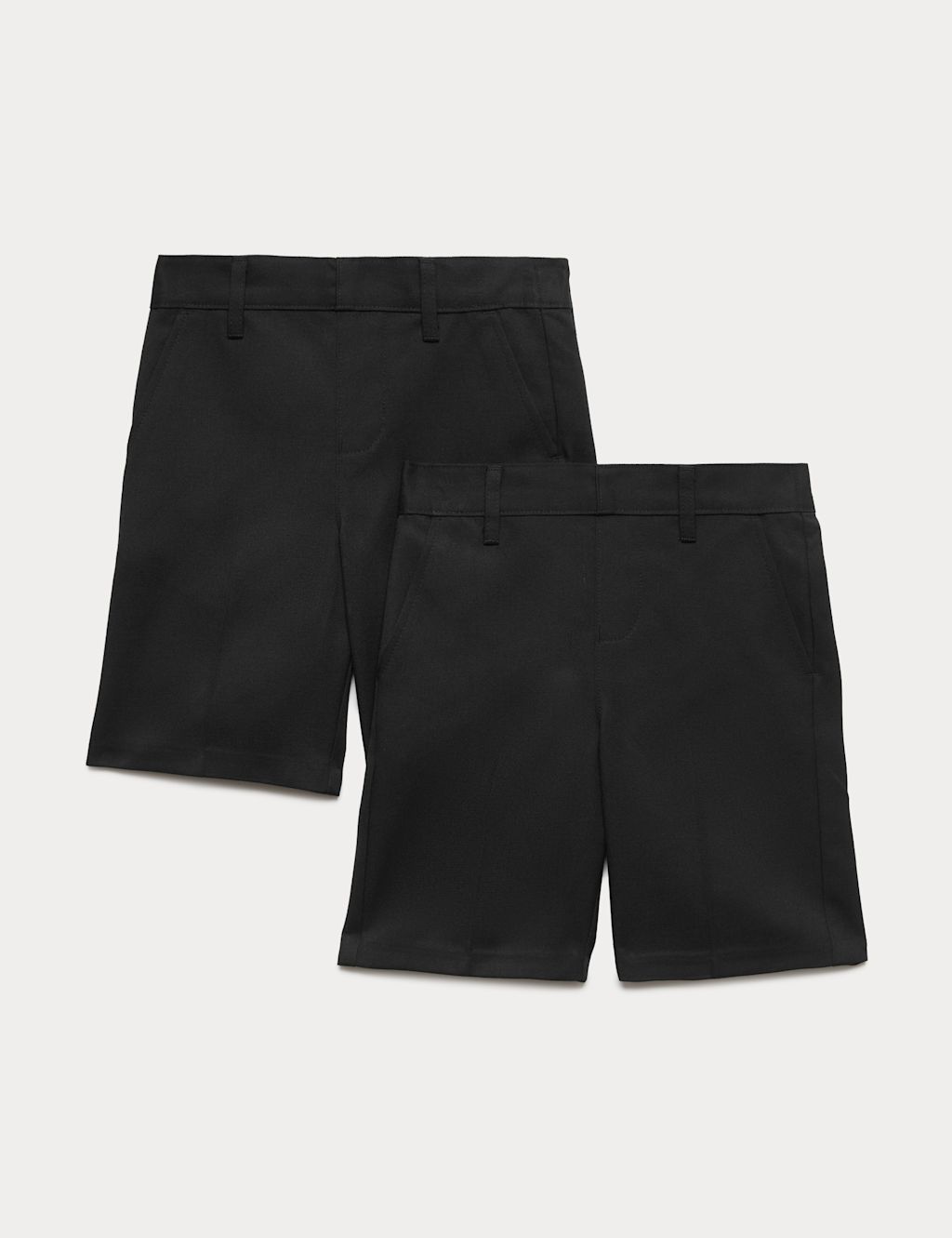 M&S 2 Pack Boys Regular Leg School Shorts (2-15 Yrs) - 3-4 Years - Black, Black
