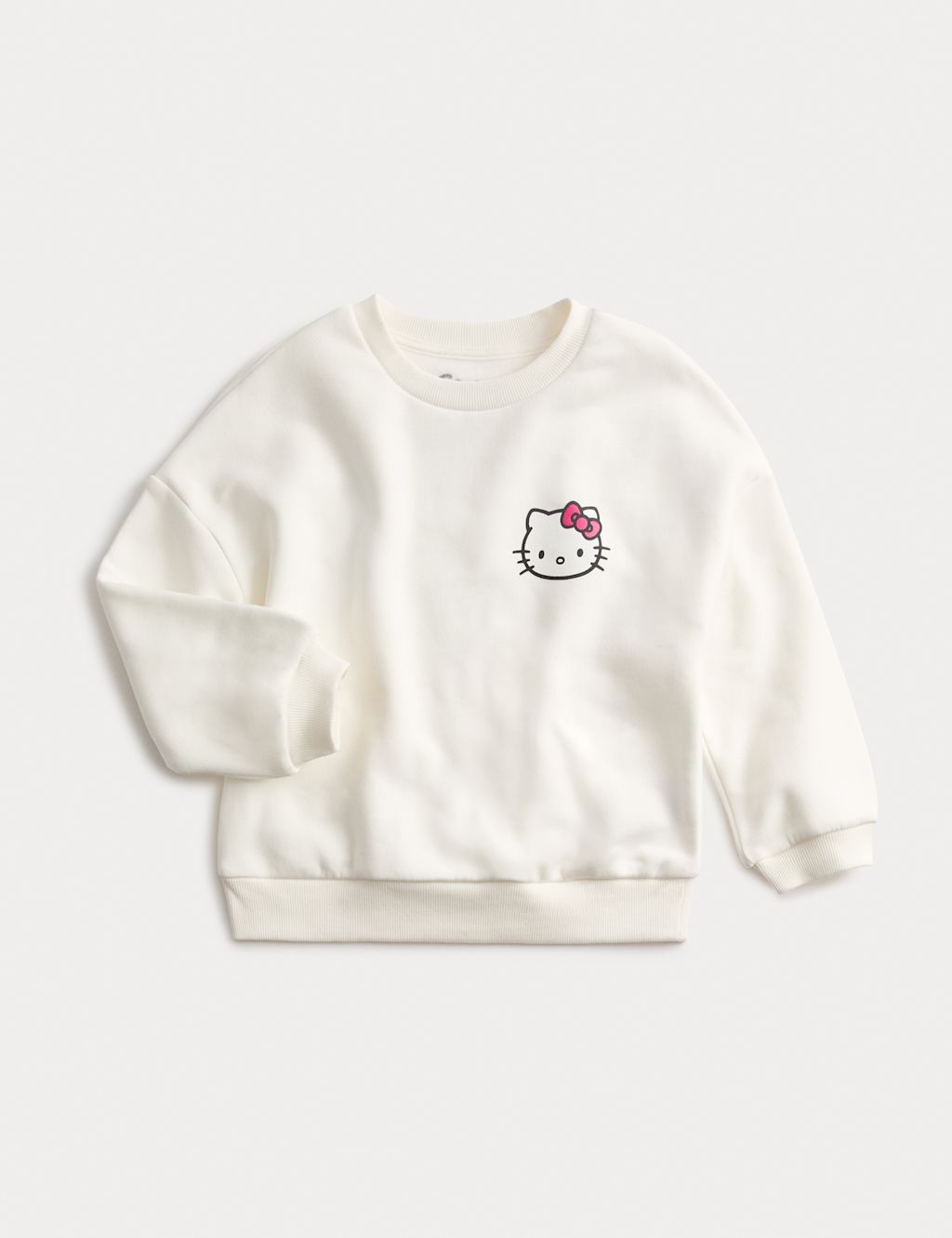 M&S Cotton Rich Hello Kitty™ Sweatshirt (3-8 Yrs) - 5-6 Y - Ecru, Ecru