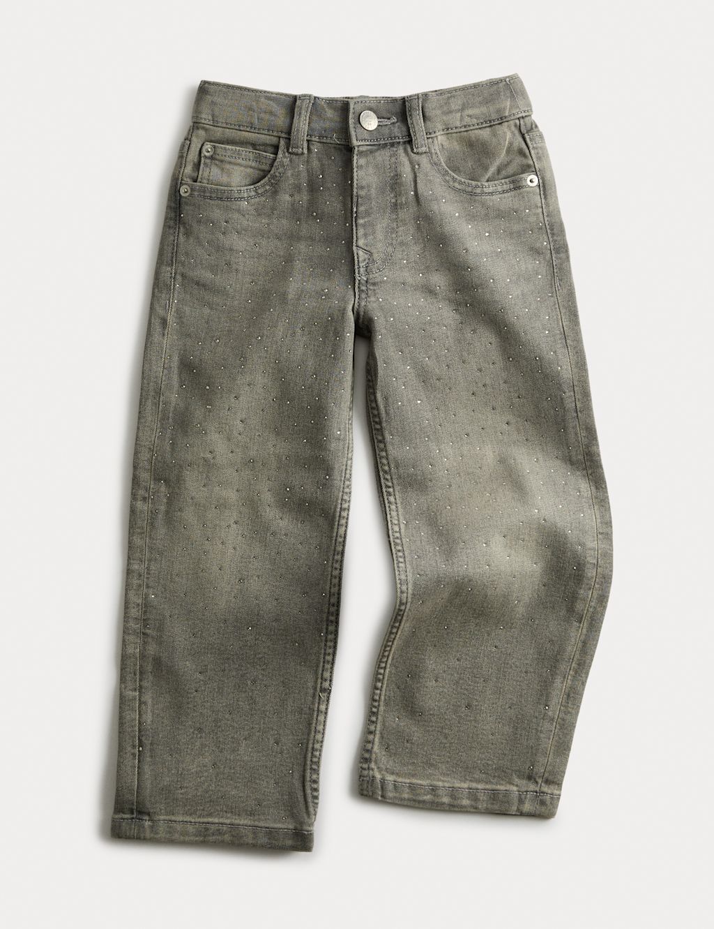 M&S Denim Diamante Jeans (2-8 Yrs) - 2-3 Y - Charcoal, Charcoal