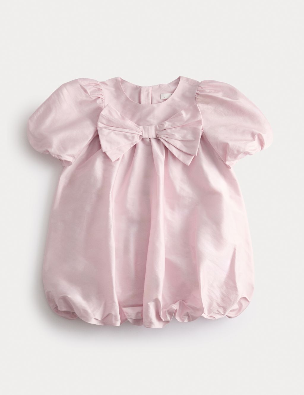 M&S Bubble Hem Bow Dress (2-10 Yrs) - 4-5 Y - Light Pink, Light Pink
