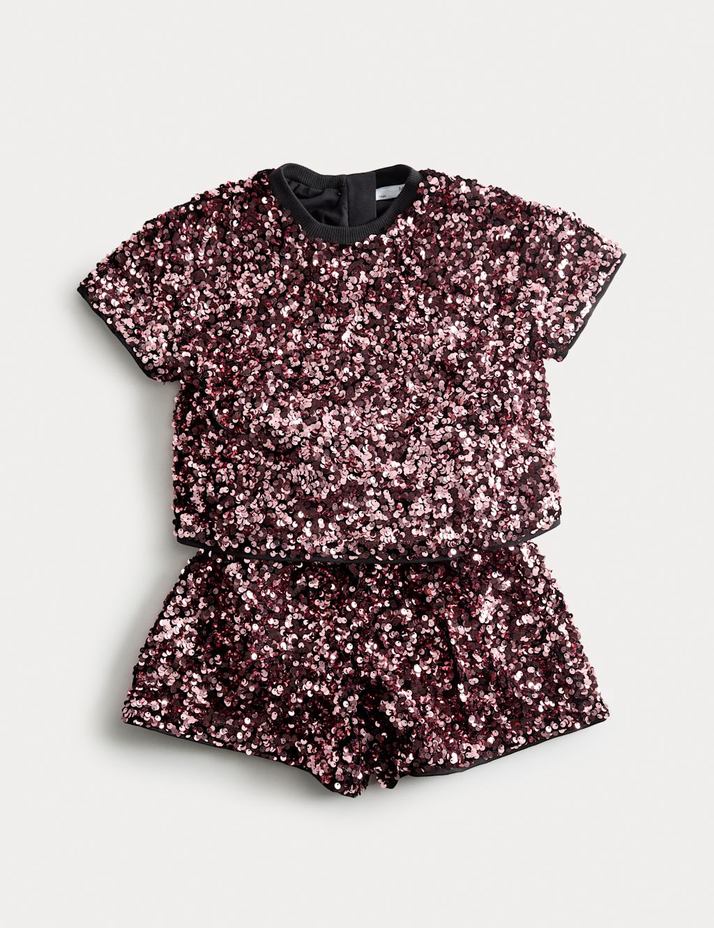 M&S Sequin Top & Bottoms Outfit (2-10 Yrs) - 3-4 Y - Rose, Rose