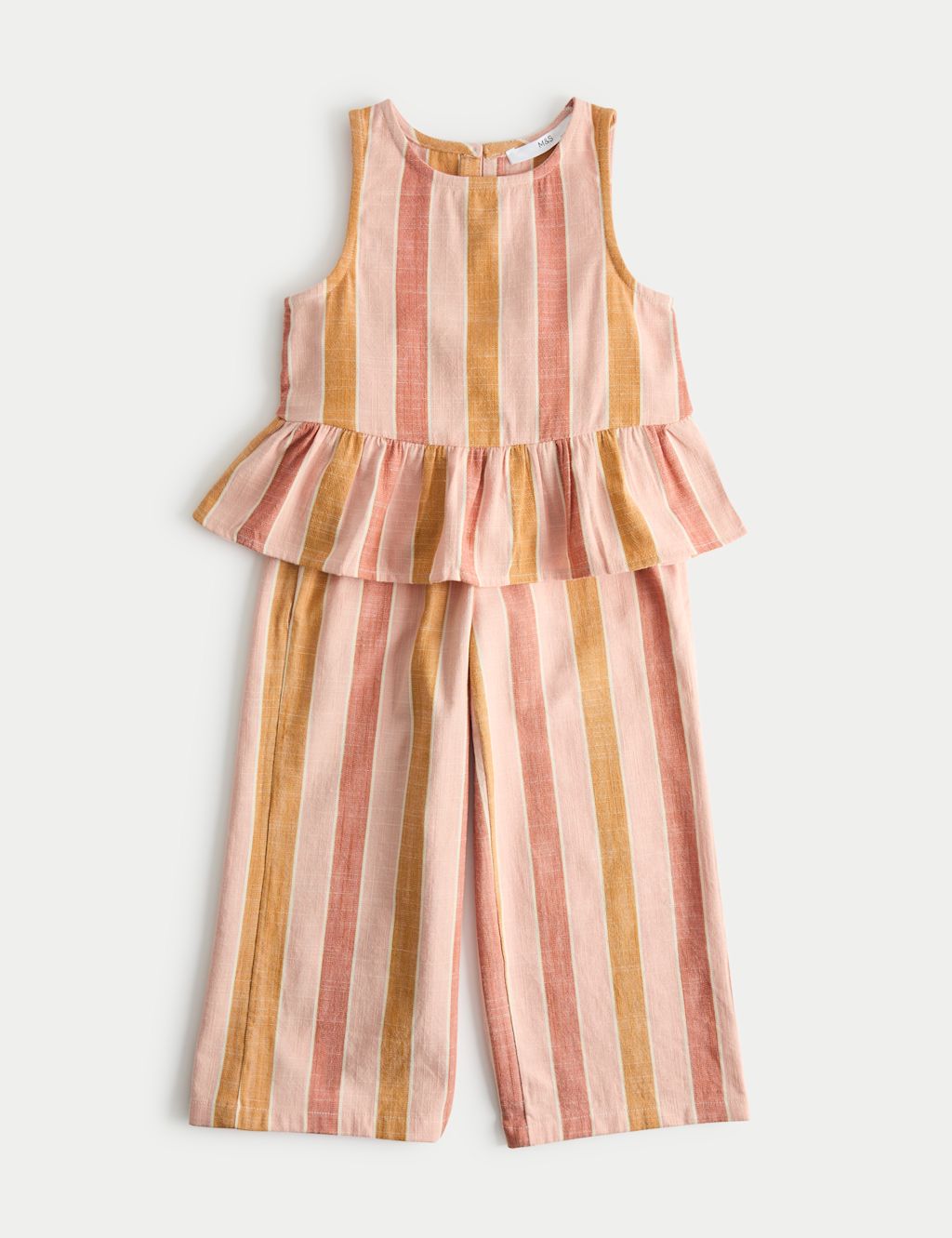 M&S Cotton Rich Striped Top & Bottom Outfit (2-10 Yrs) - 4-5 Years - Multi, Multi