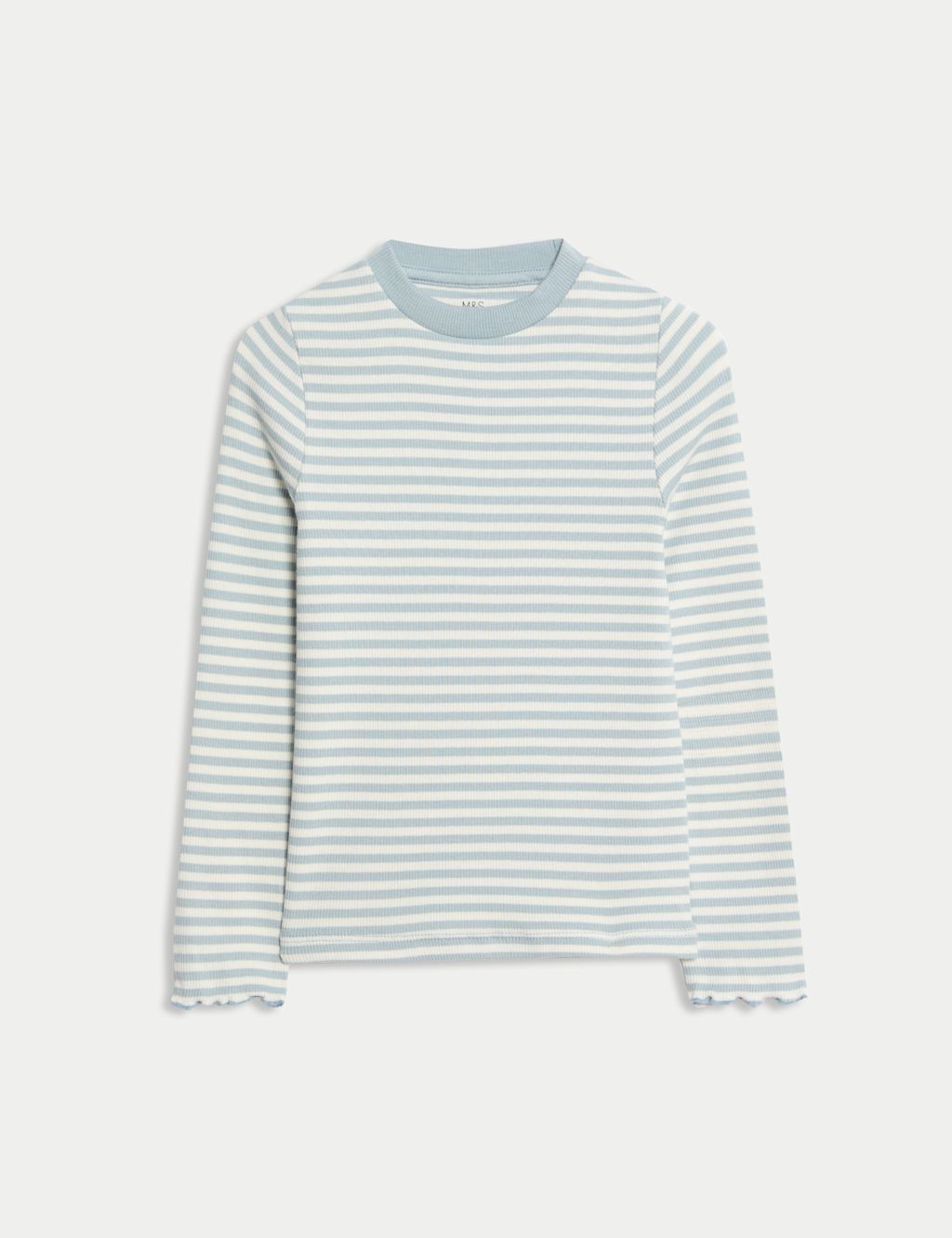 M&S Cotton Rich Ribbed Top (2-8 Yrs) - 5-6 Y - Blue Mix, Blue Mix