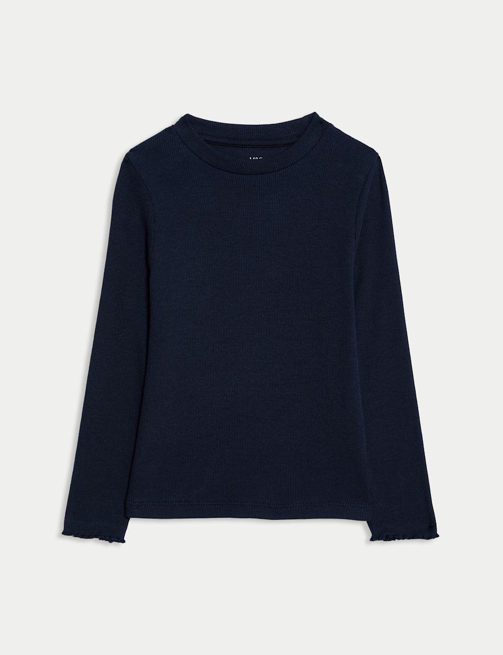 M&S Cotton Rich Ribbed Top (2-8 Yrs) - 4-5 Y - Navy, Navy