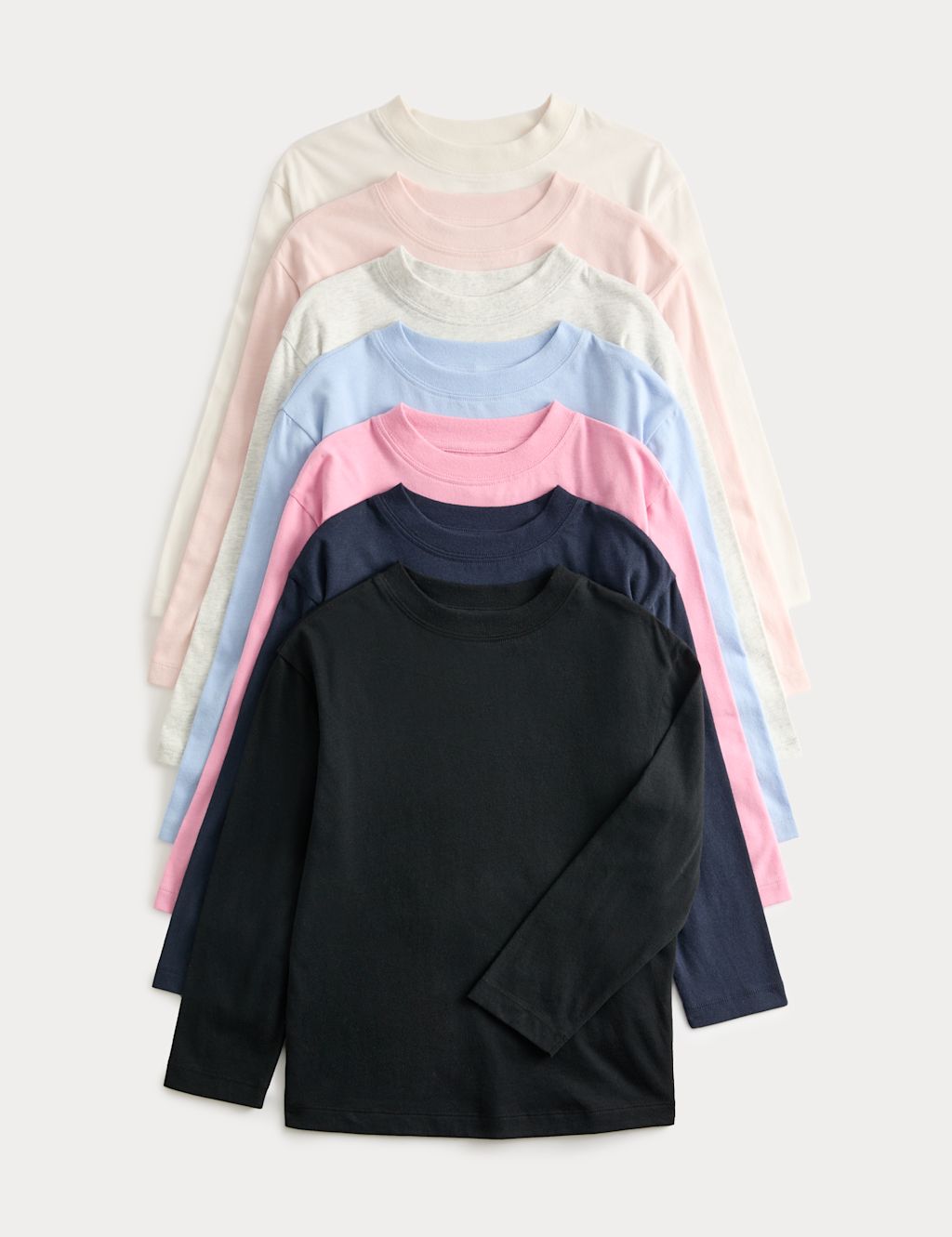 M&S 7pk Pure Cotton Tops (2-8 Yrs) - 4-5 Y - Multi, Multi